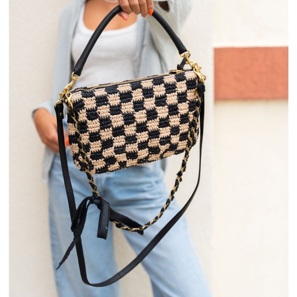 Clare V. black Grosgrain chain frayed ribbon shoulder strap - Picture 5 of 6